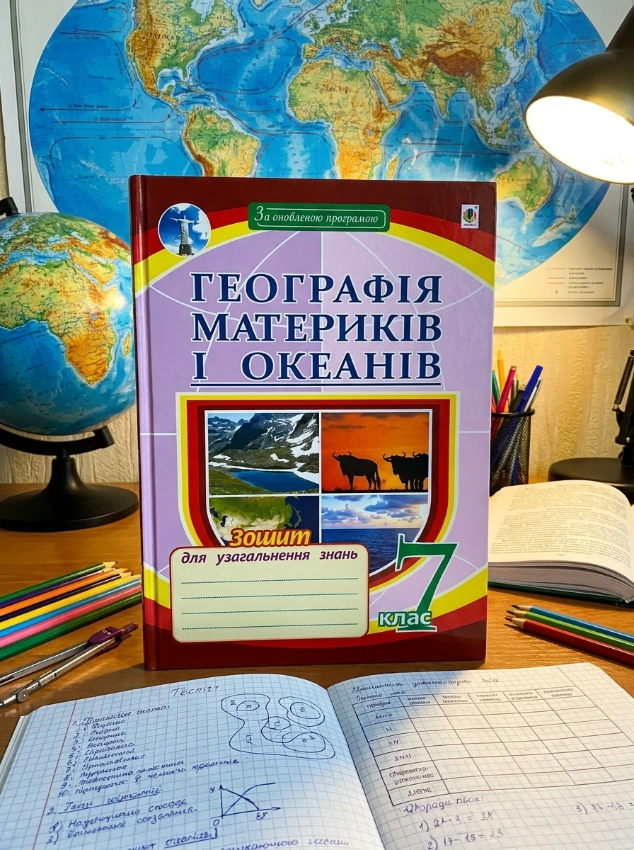 Географія материків і океанів. Зошит для узагальнення знань. 7 клас — Дитяча література