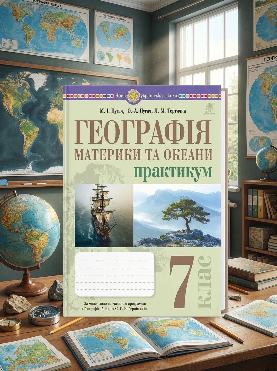 Географія. Материки та океани. 7 клас. Практикум (до мод. програми Коберник та ін.) — Навчальні посібники