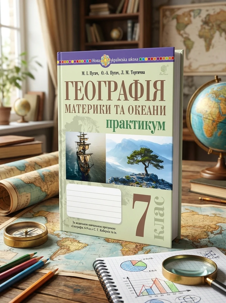 Географія. Материки та океани. 7 клас. Практикум (до модельної програми Кобернік та ін.) — Дитяча література