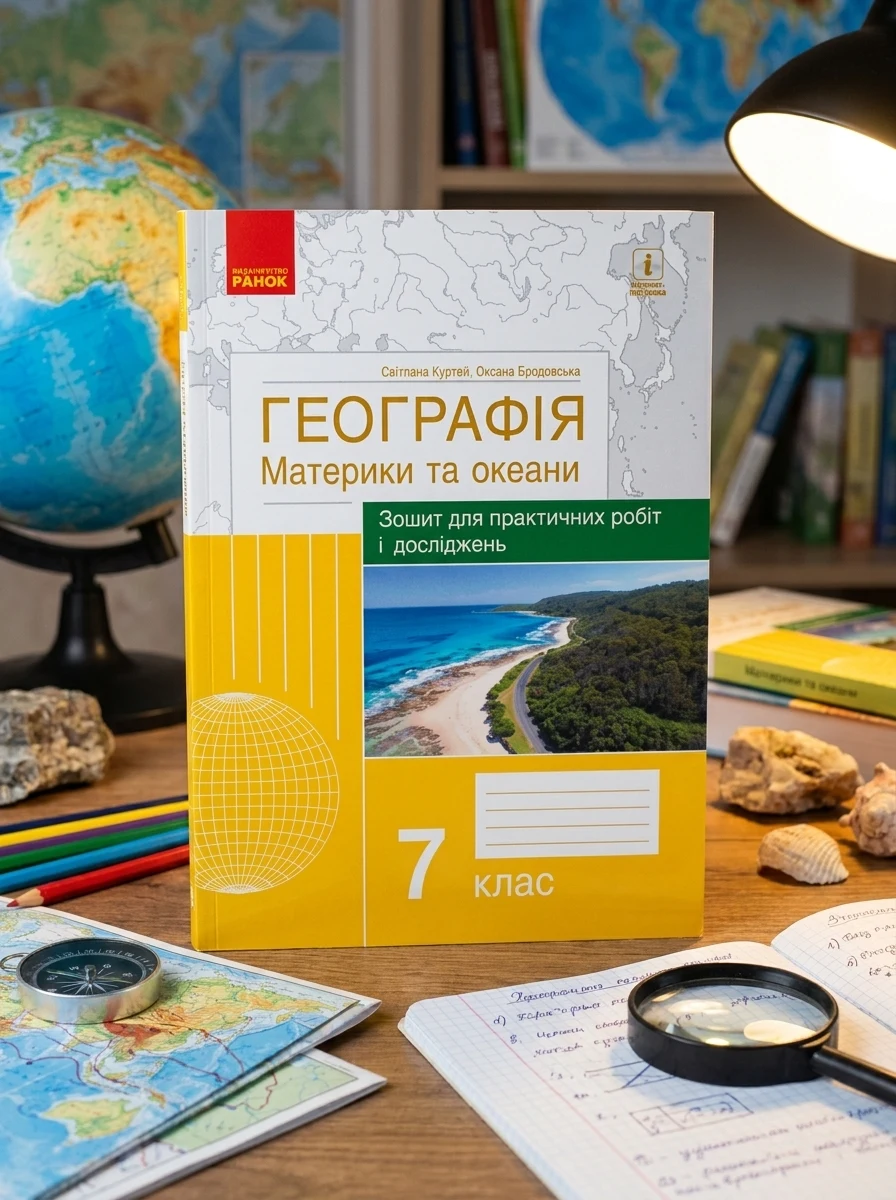 Географія. Материки та океани. 7 клас. Зошит для практичних робіт і досліджень — Дитяча література
