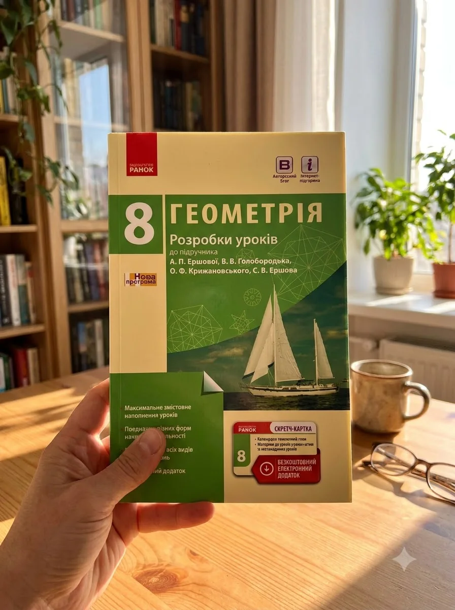 Геометрія. 8 клас. Розробки уроків — Л. Кушнір, обкладинка