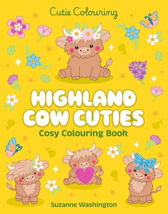 Highland Cow Cuties Colouring Book,