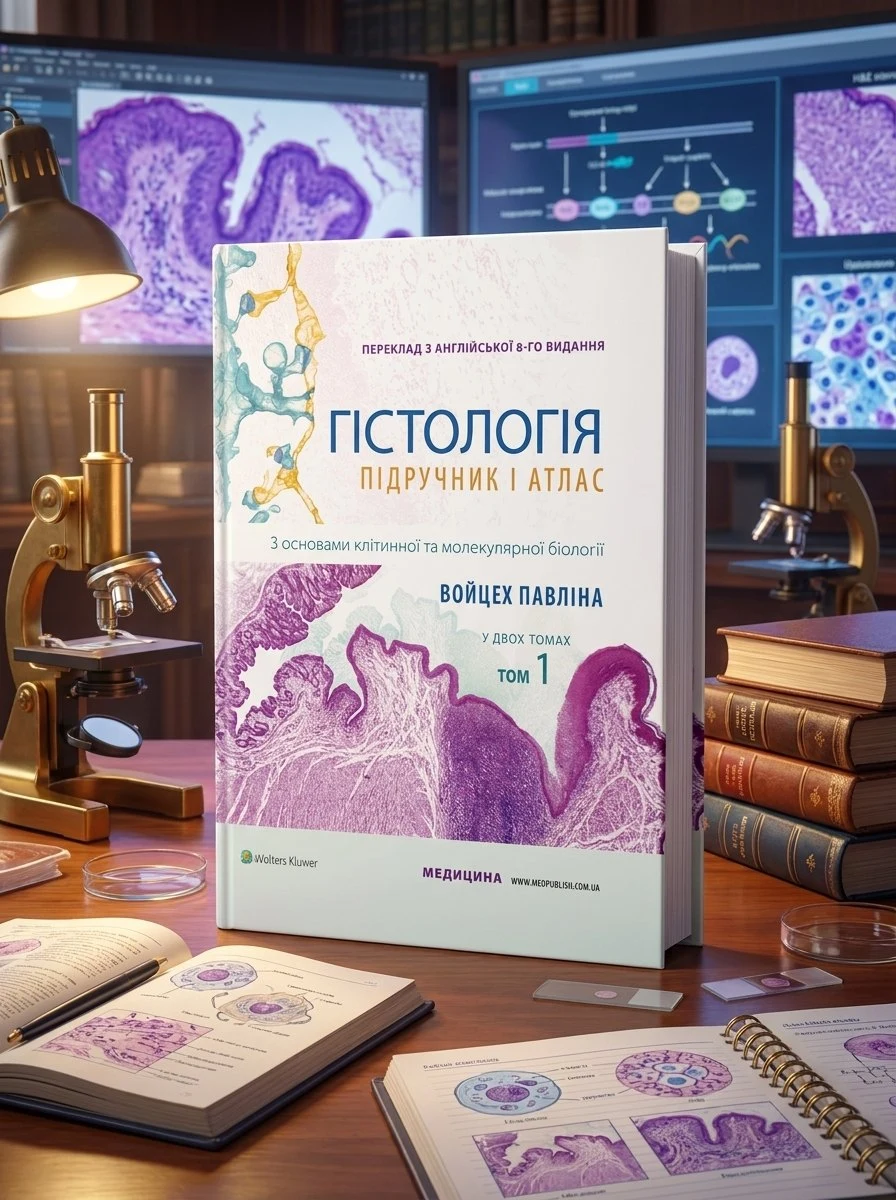 Гістологія: підручник і атлас. З основами клітинної та молекулярної біології: 8-е видання: у 2 томах. Том 1 — Войцех Павліна, обкладинка
