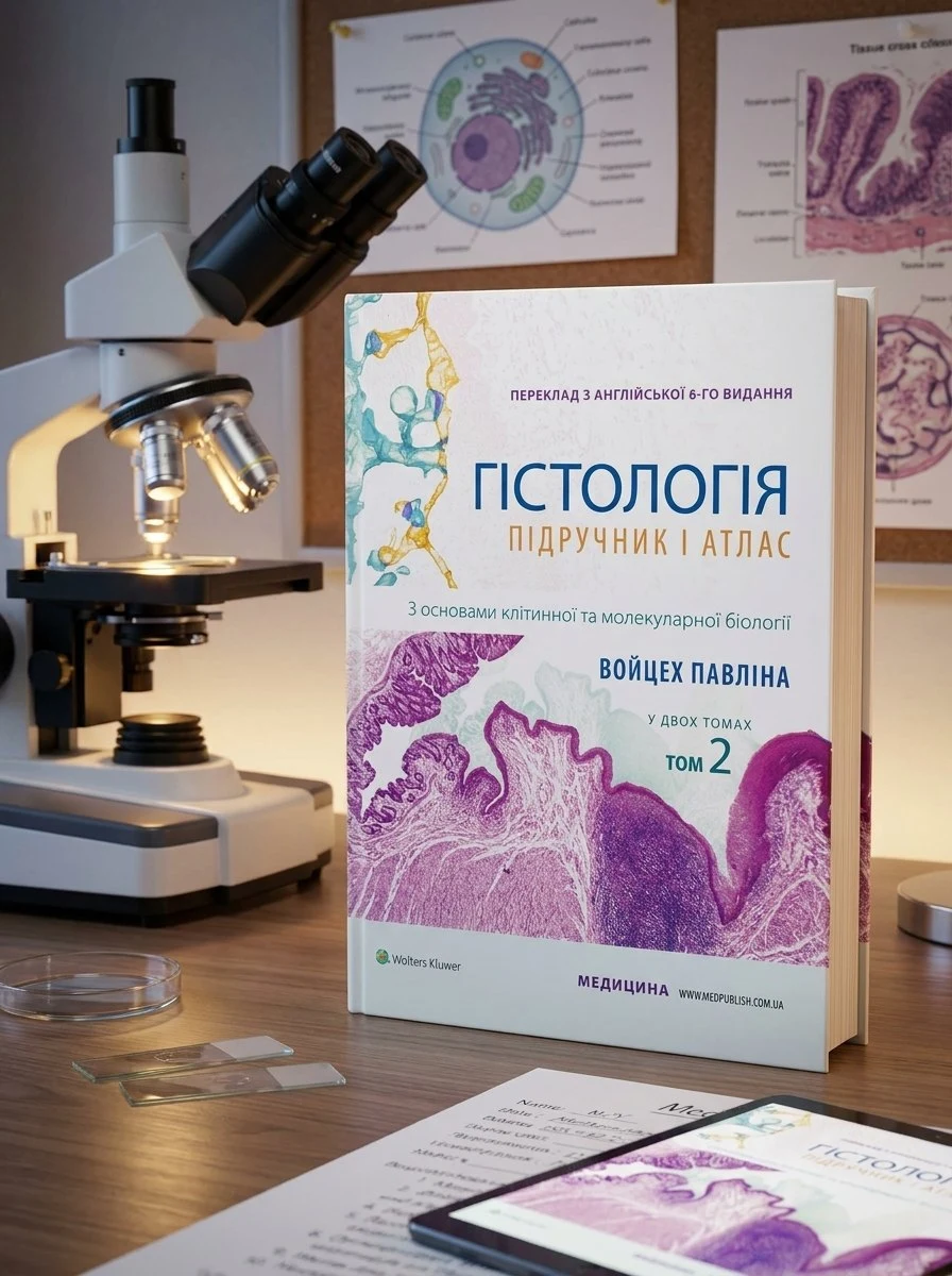 Гістологія: підручник і атлас. З основами клітинної та молекулярної біології: 8-е видання: у 2 томах. Том 2 — Войцех Павліна, обкладинка