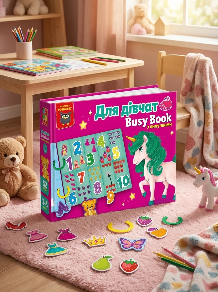 Гра розвиваюча Vladi Toys Busy Book Для дівчат VT1310-09 з липучками — фото 2