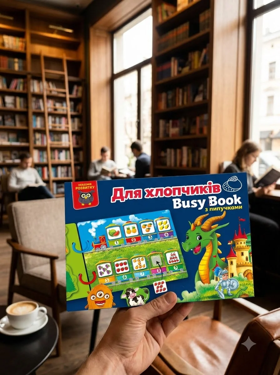 Гра розвиваюча Vladi Toys Busy Book Для хлопчиків VT1310-10 з липучками — Дитячі книги