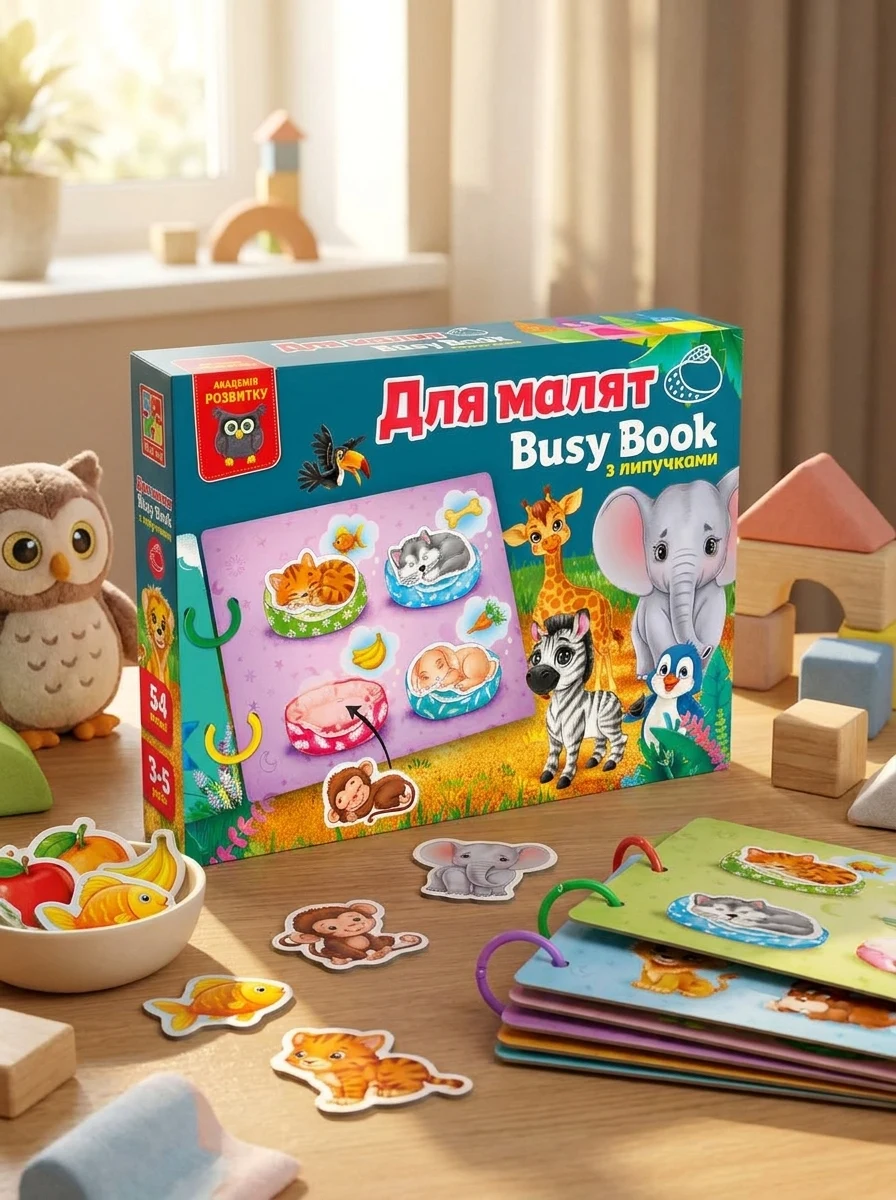 Гра розвиваюча Vladi Toys Busy Book Для малят VT1310-07 з липучками — фото 2