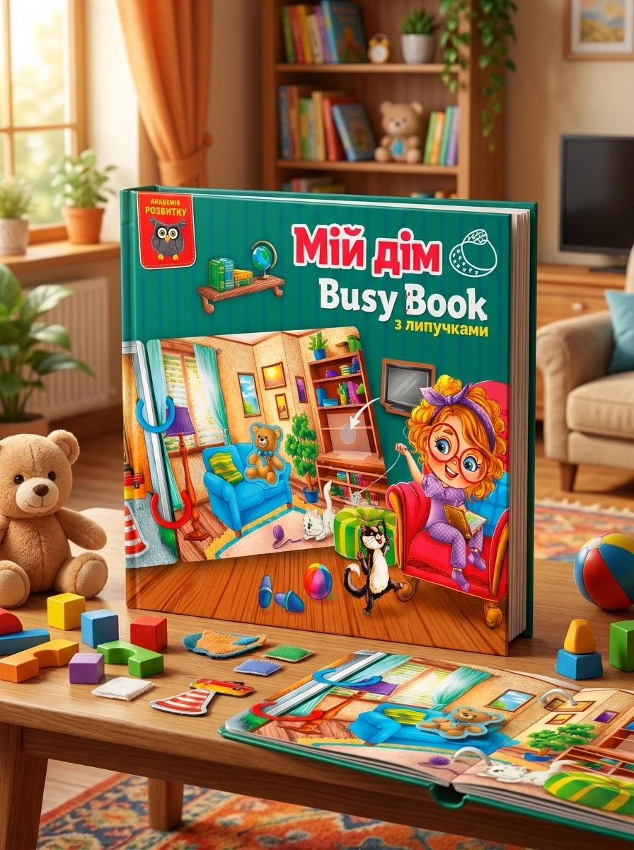 Гра розвиваюча Vladi Toys Busy Book Мій дім VT1310-08 з липучками — фото 2