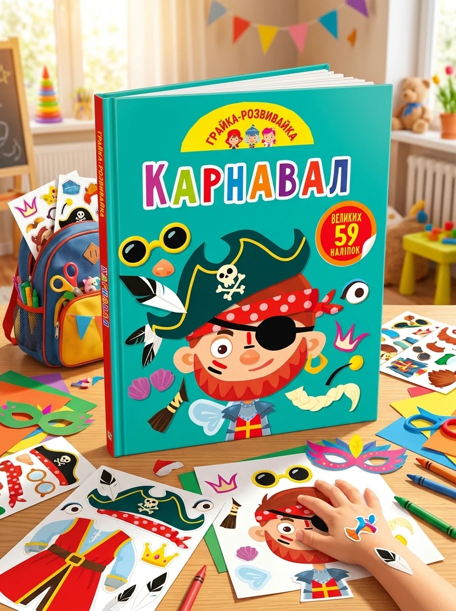 Грайка-розвивайка. Карнавал. 59 великих наліпок — Дитяча література