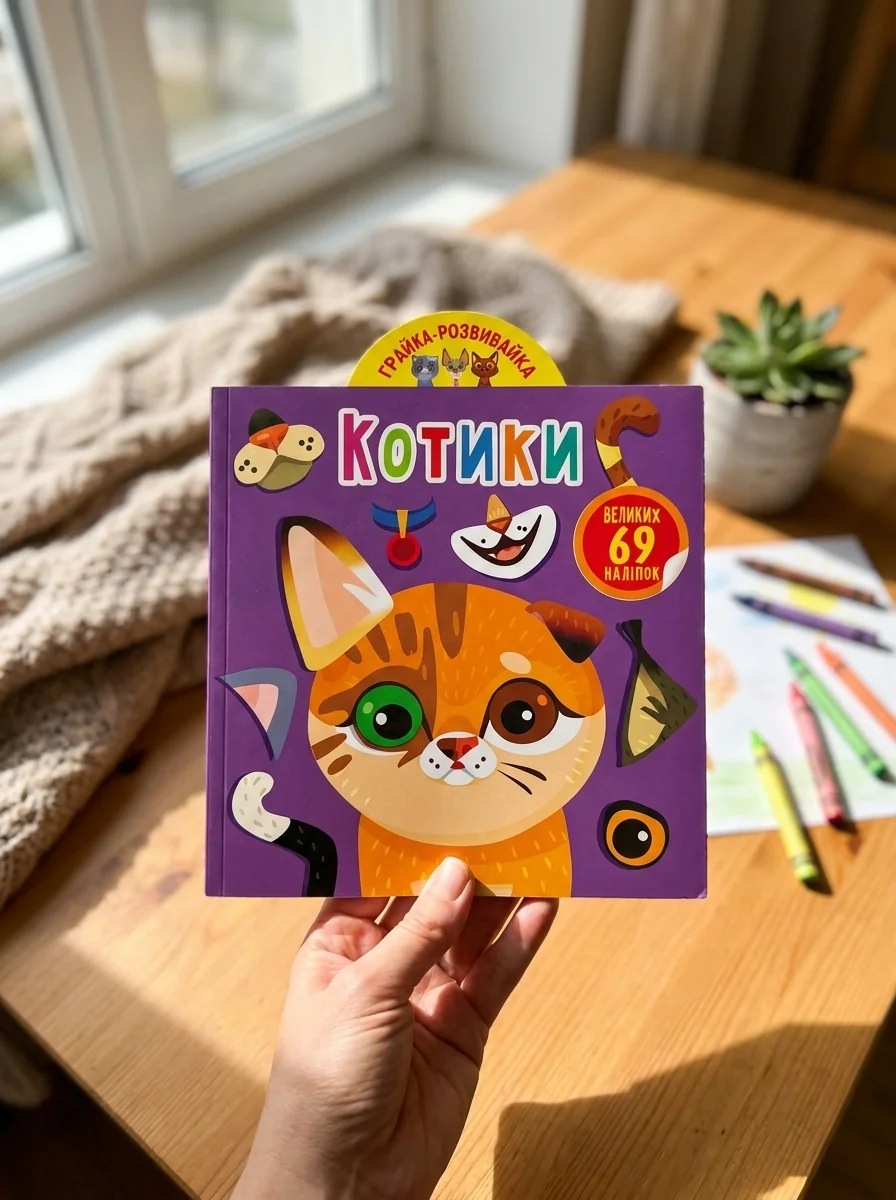 Грайка-розвивайка. Котики. 69 великих наліпок — Дитяча література