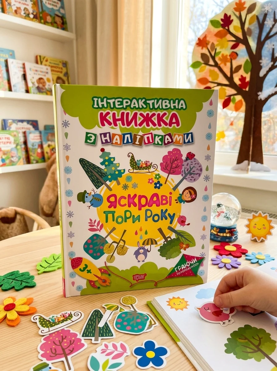 Граючи розвиваємось. Яскраві пори року. Інтерактивна книжка з наліпками