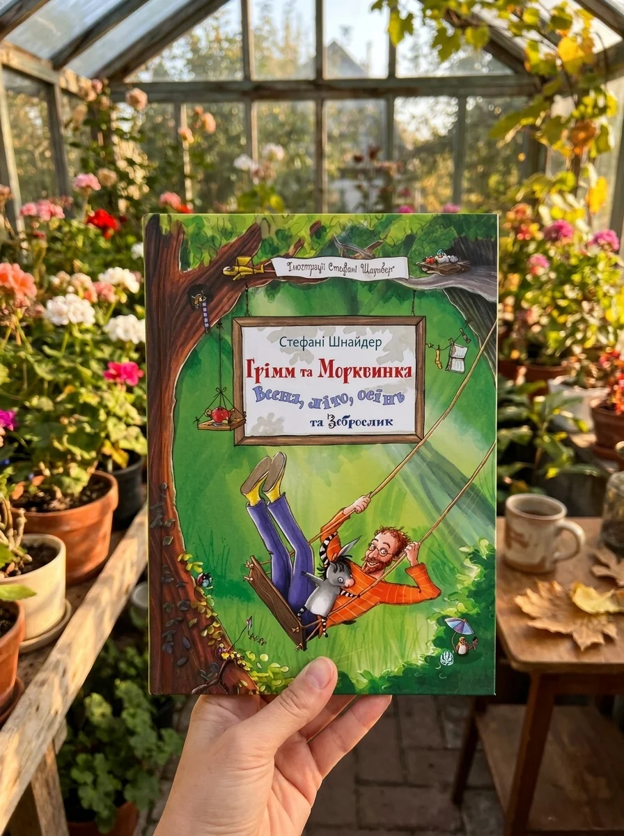 Грімм та Морквинка. Весна, літо, осінь та зеброслик. Книга 2 — Стефані Шнайдер, обкладинка
