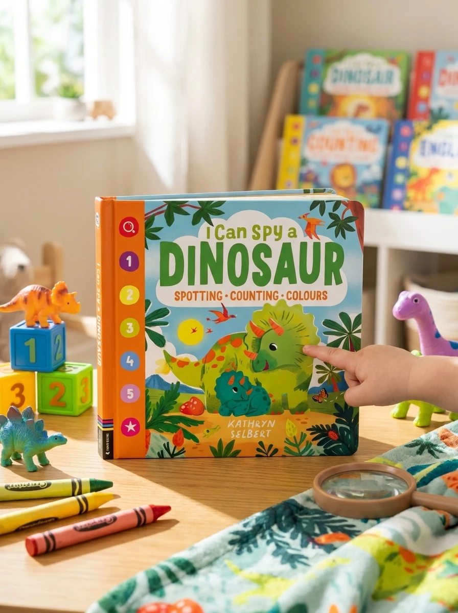 I Can Spy a Dinosaur. Spotting, Counting, Colours