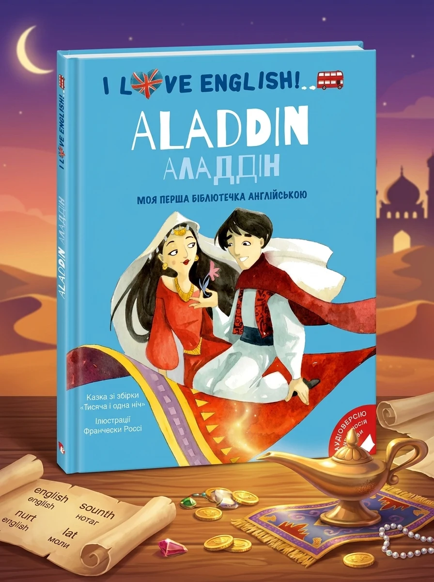 I love English. Aladdin. Алладін. Моя перша бібліотечка англійскою, обкладинка