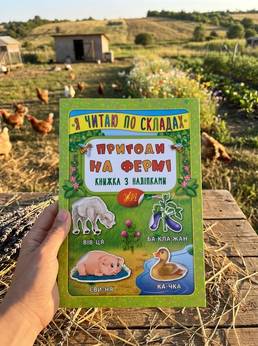 Я читаю по складах. Пригоди на фермі. Книжка з наліпками — Книги з наліпками