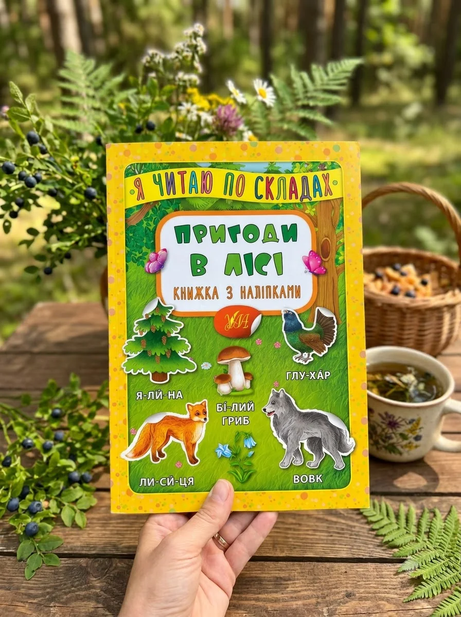 Я читаю по складах. Пригоди в лісі. Книжка з наліпками — Книги з наліпками