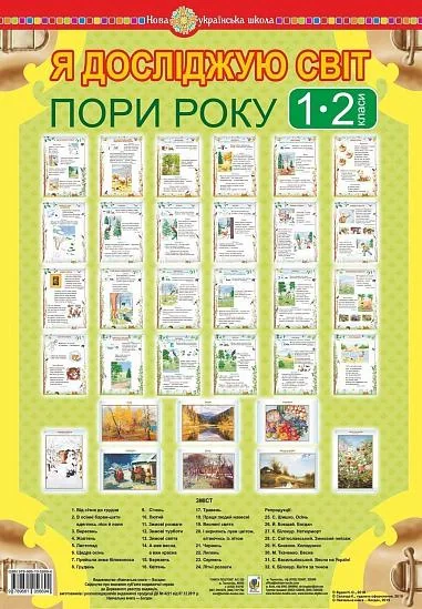 Я досліджую світ. 1-2 класи. Пори року. Таблиці