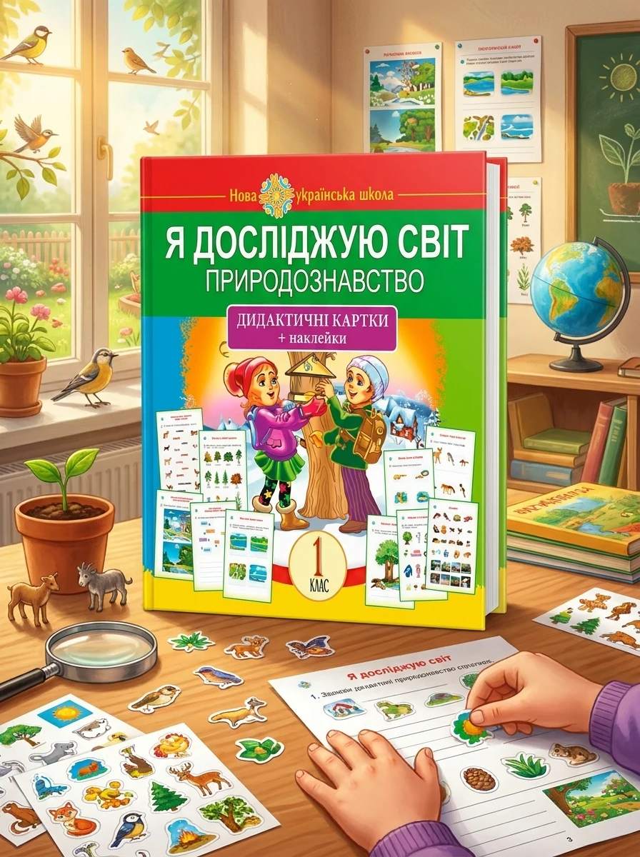 Я досліджую світ. 1 клас. Природознавство. Дидактичні картки + наклейки — Дитяча література