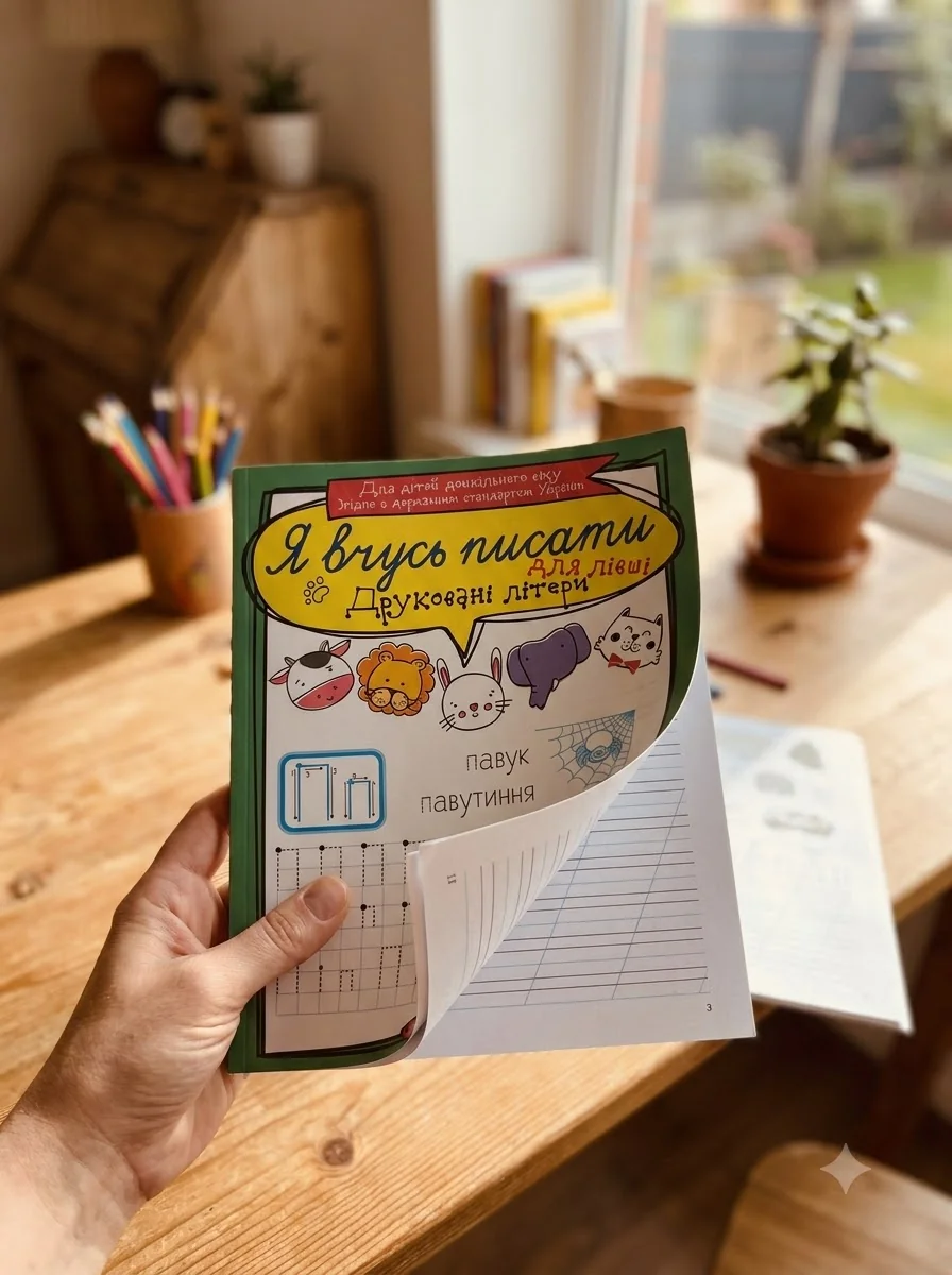 Я вчусь писати. Друковані літери для лівші — Катерина Білик, обкладинка
