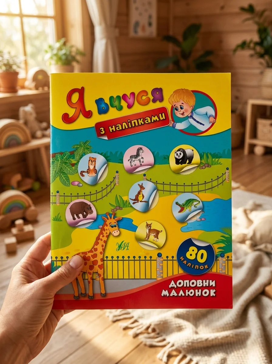 Я вчуся з наліпками. Доповни малюнок — Книги з наліпками
