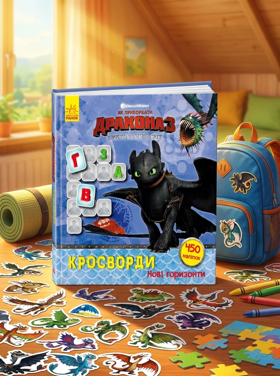 Як приборкати Дракона 3. Кросворди з наліпками. Нові горизонти, — Дитяча література