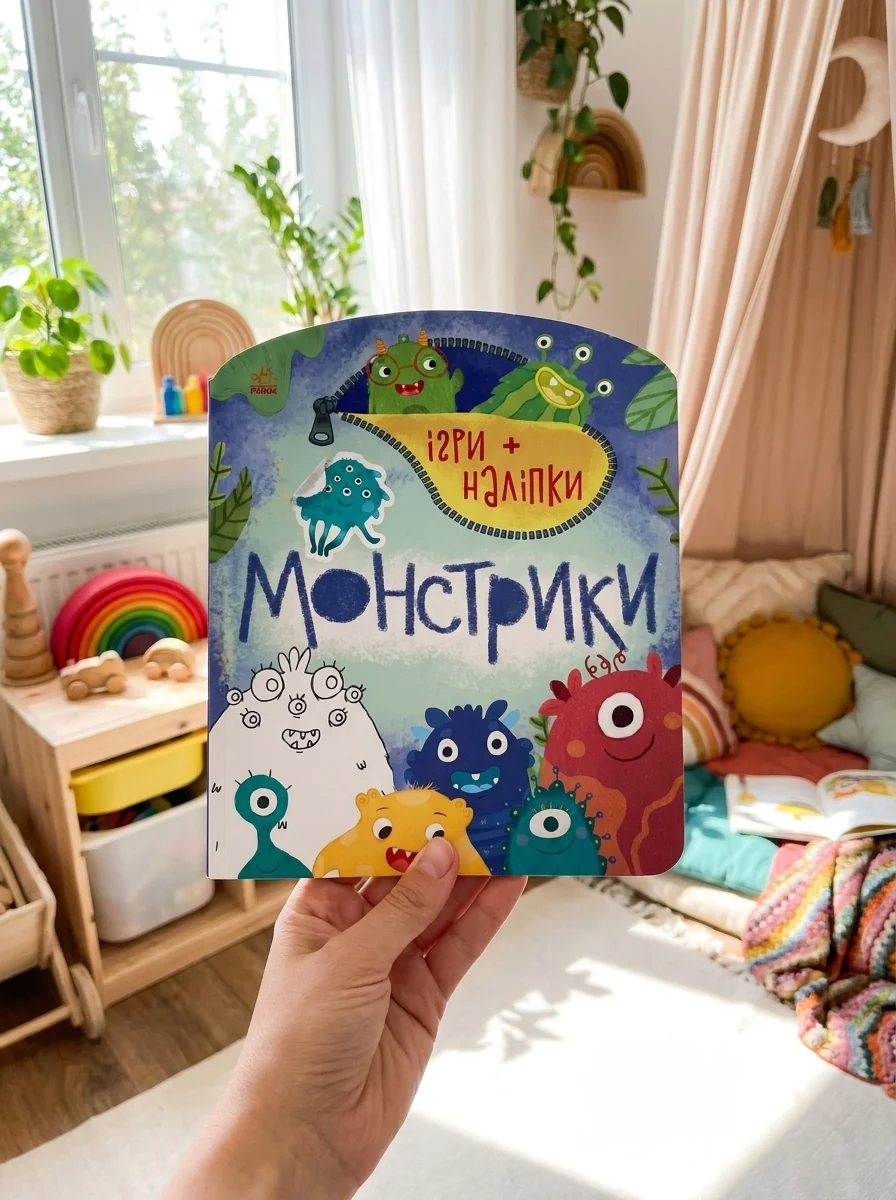 Ігри + наліпки. Монстрики — Книги з наліпками