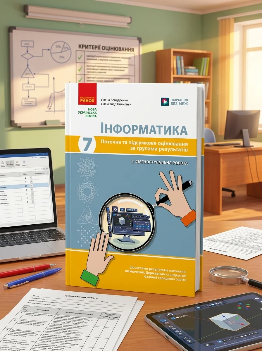 Інформатика. 7 клас. Поточне та підсумкове оцінювання за групами результатів + діагностична робота