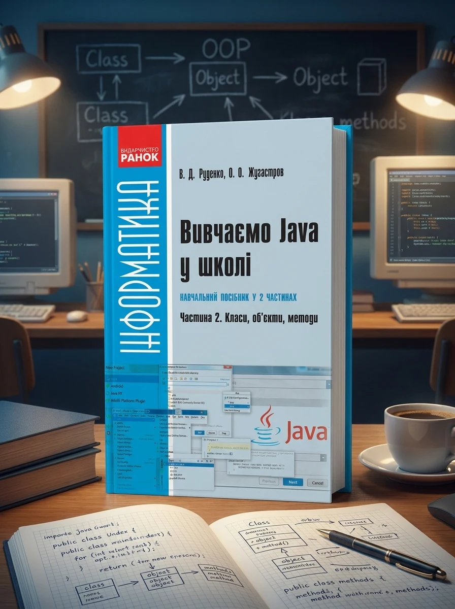 Інформатика. Вивчаємо Java у школі. Навчальний посібник у 2 частинах. Частина 2. Класи, об’єкти, методи