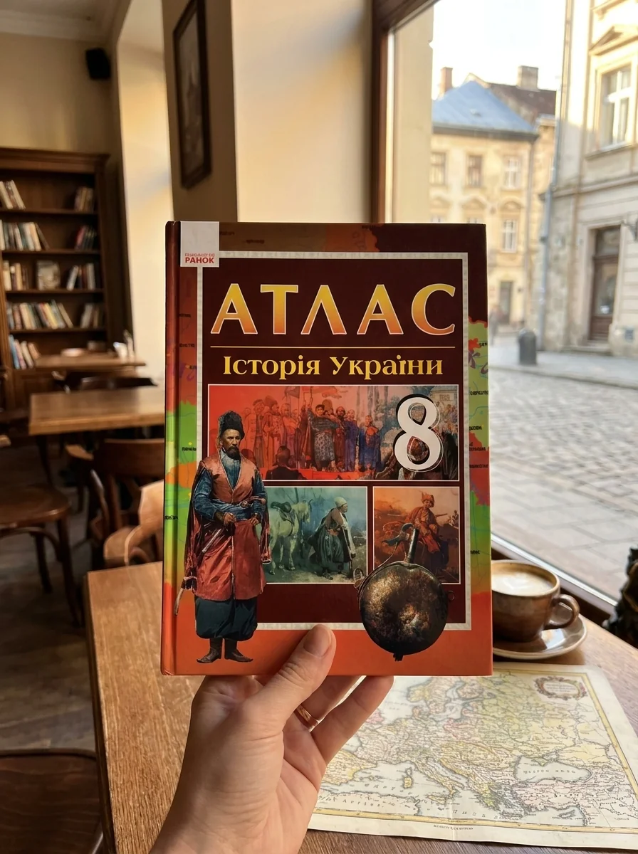 Історія України 8 клас. Атлас — Олександр Гісем, обкладинка