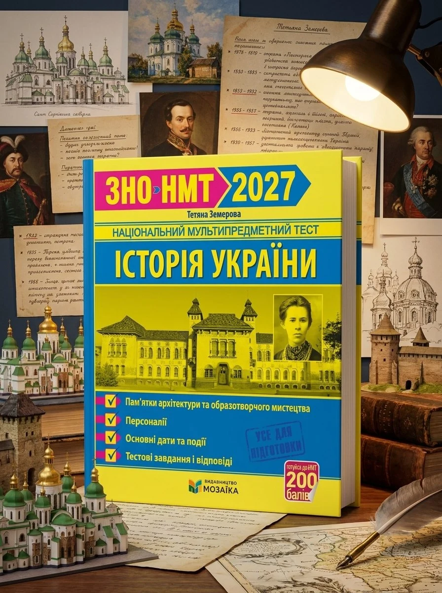 Історія України. Пам'ятки архітектури та образотворчого мистецтва, персоналії, основні дати і події. Тестові завдання у форматі ЗНО/НМТ 2027 Земерова Т. — Земерова Тетяна, фото 2