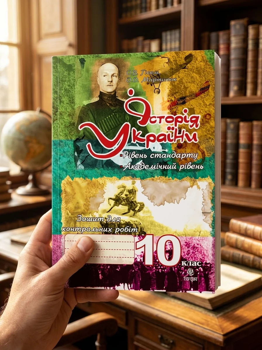 Історія України. Зошит для контрольних робіт. 10 клас — Олександр Гісем, обкладинка
