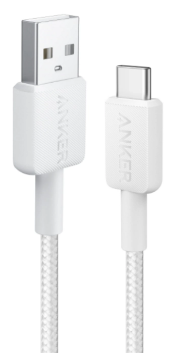 кабель ANKER 322 USB-A to USB-C - 0.9m Nylon (Білий)