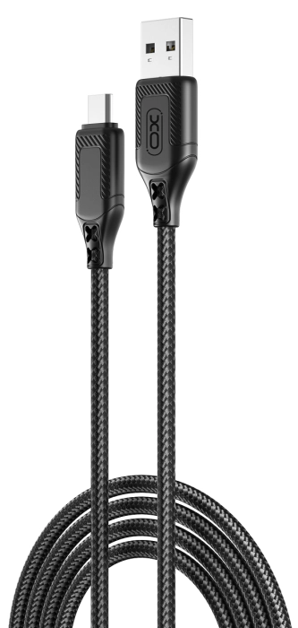 кабель XO NB235 Zebra Series Braided USB-A to Micro - 1m (Чорний)