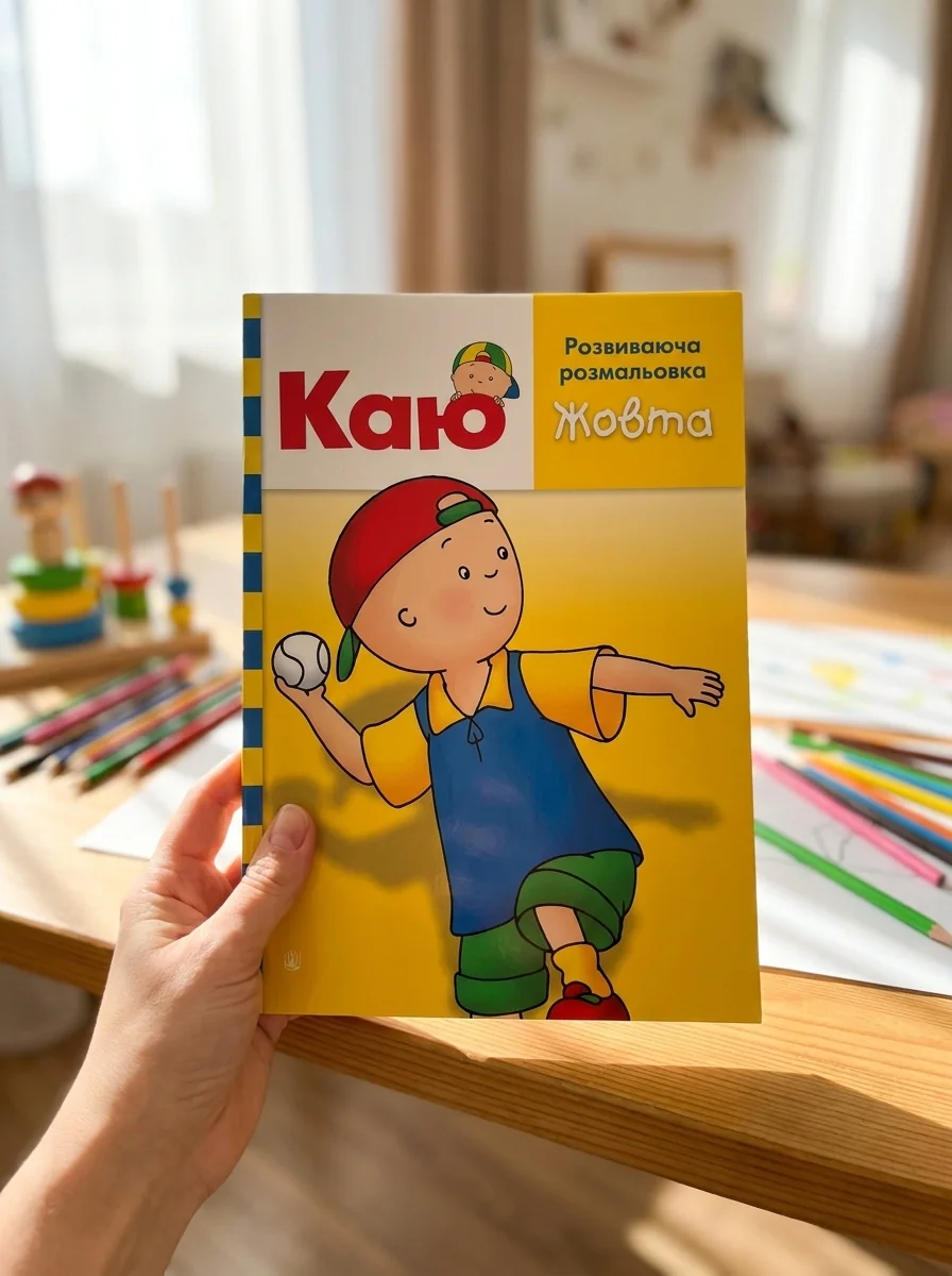 Каю. Розвиваюча розмальовка (жовта) — Розмальовки для дітей