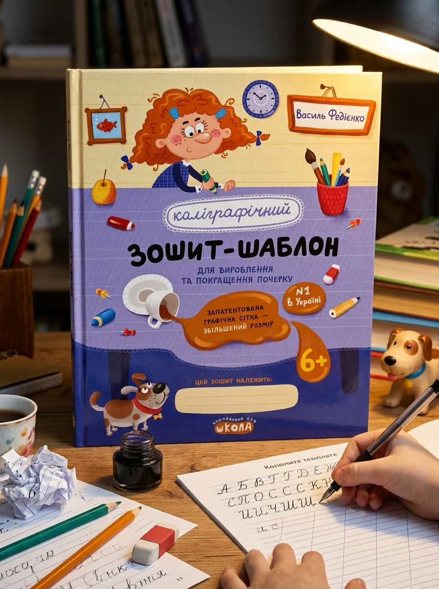 Каліграфічний зошит-шаблон. Для вироблення та покращення почерку
