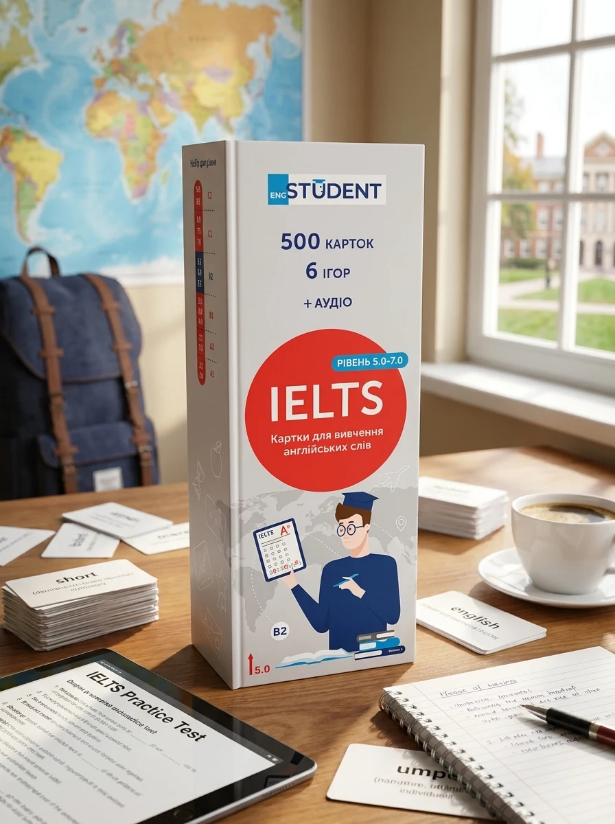 Картки для вивчення англійських слів. IELTS (500) рівень 5.0-7.0 — Вивчення мов