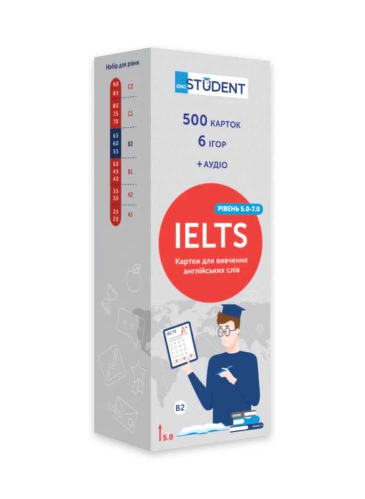Картки для вивчення англійських слів. IELTS (500) рівень 5.0-7.0
