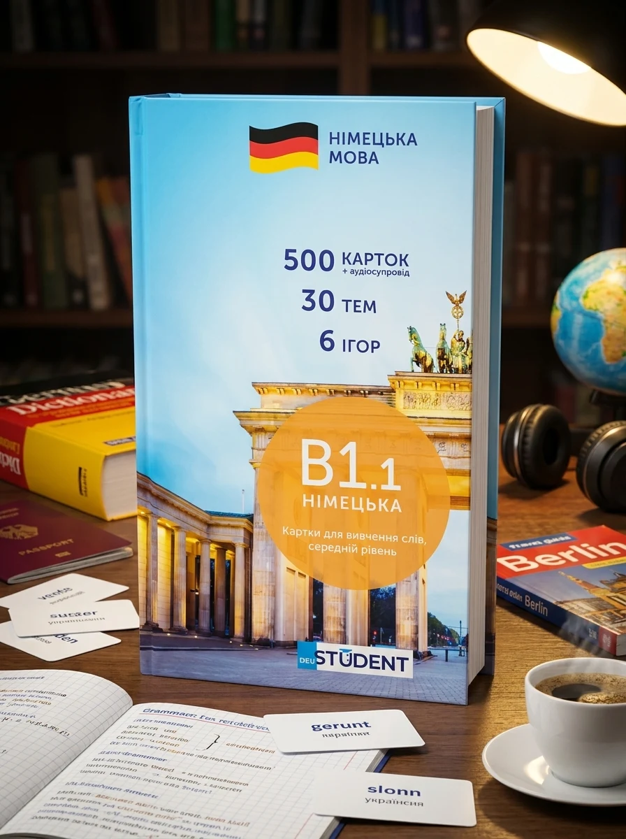 Картки для вивчення німецької мови. Німецька В1.1 (500). Середній рівень — Вивчення мов