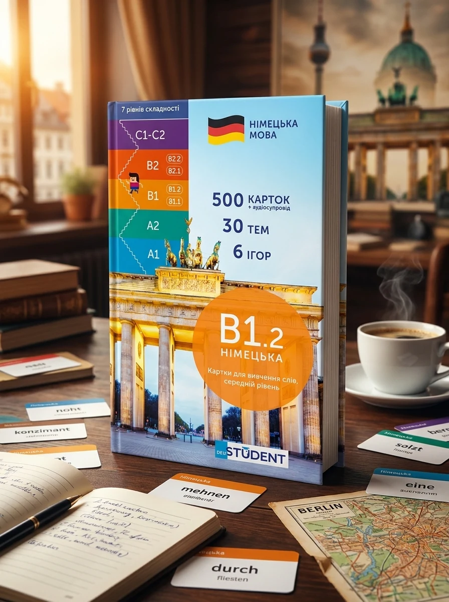 Картки для вивчення німецької мови. Німецька В1.2 (500). Середній рівень — Вивчення мов