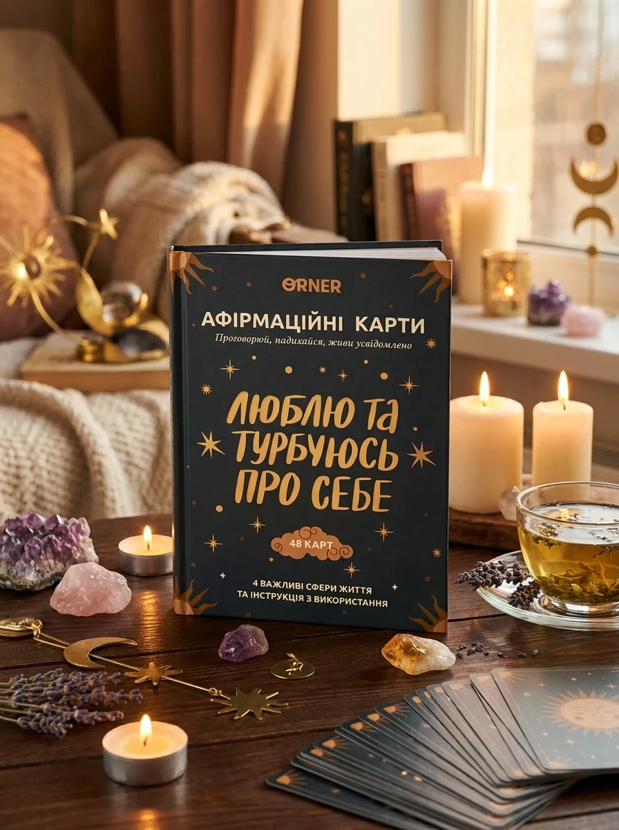 Картки з афірмаціями "Люблю та турбуюсь про себе", обкладинка