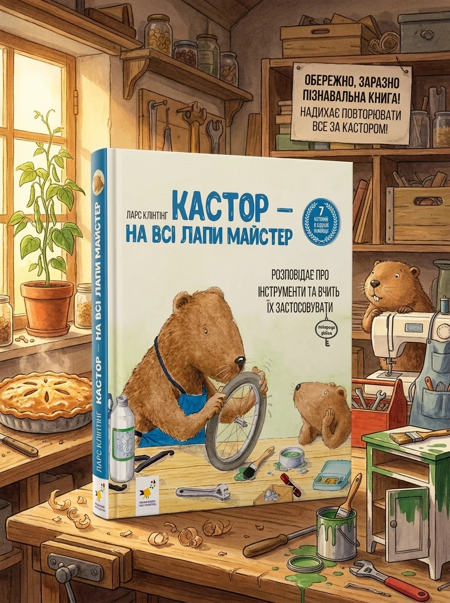 Кастор — на всі лапи майстер: розповідає про інструменти та вчить їх застосовувати (7 в 1) — Дитячі книги