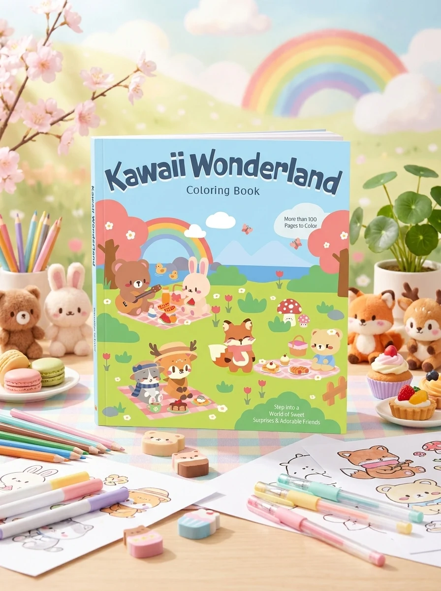 Kawaii Wonderland Coloring Book. Step into a World of Sweet Surprises & Adorable Friends — Дитяча література