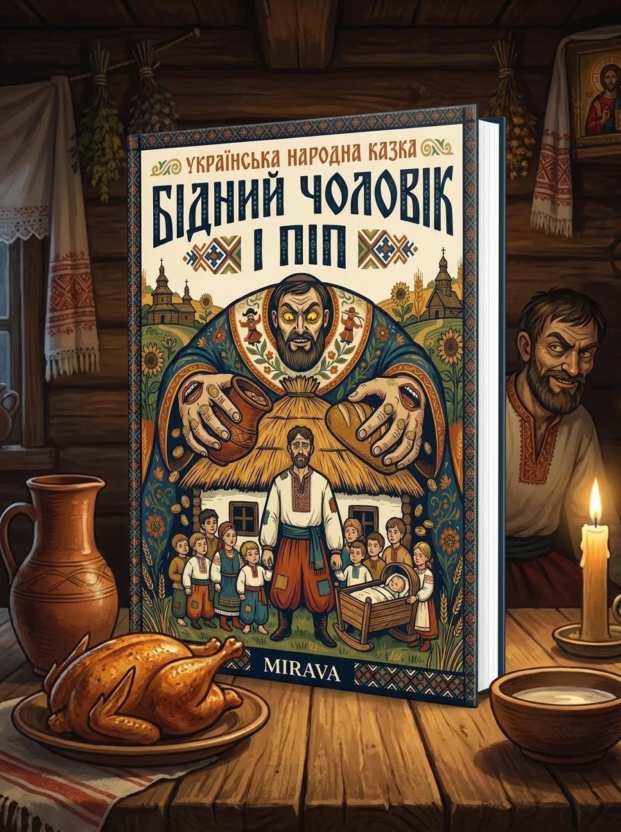 Бідний чоловік і піп — українська народна казка — Народна творчість, обкладинка