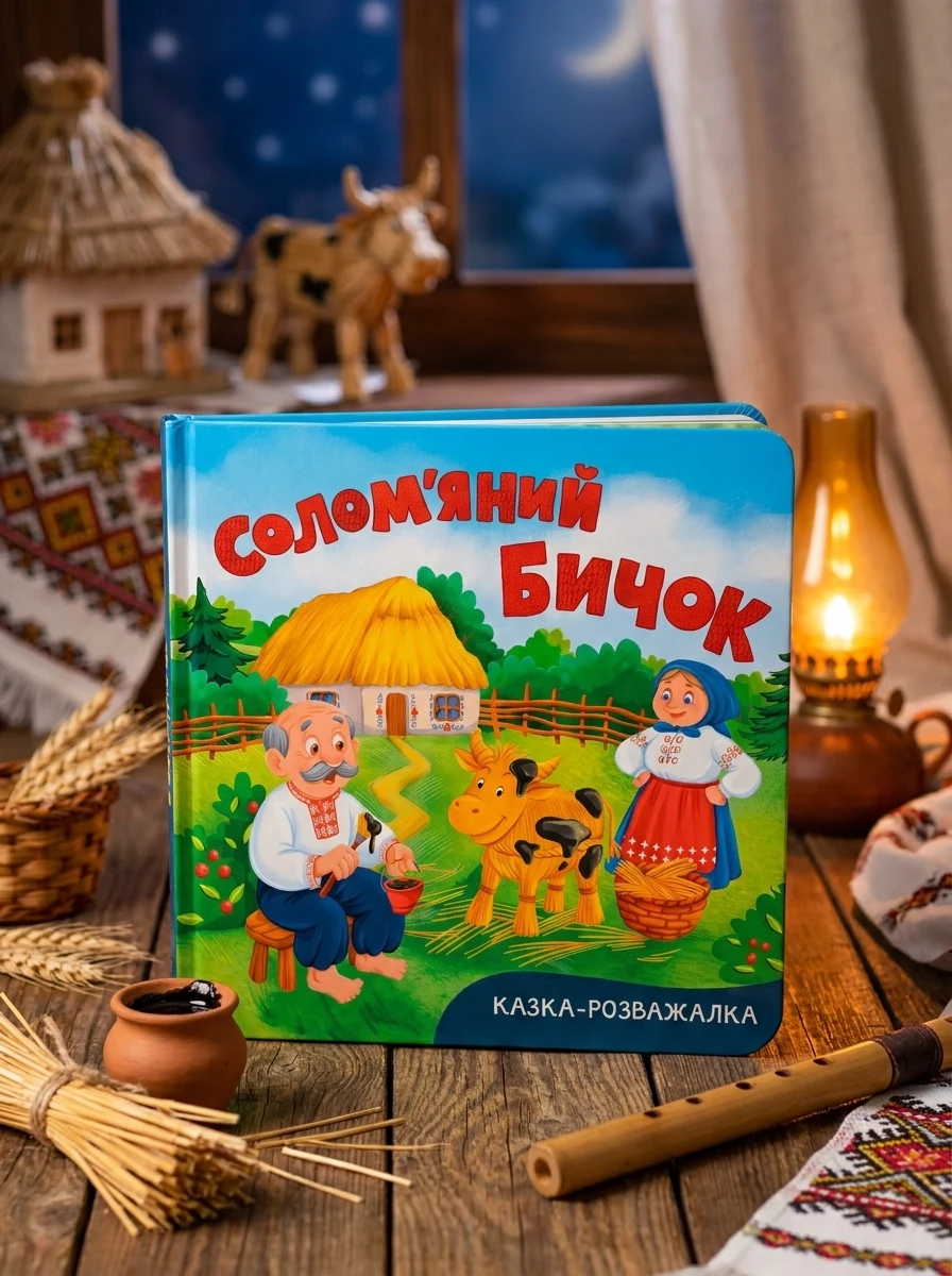 Казка-розважалка. Солом’яний бичок, обкладинка