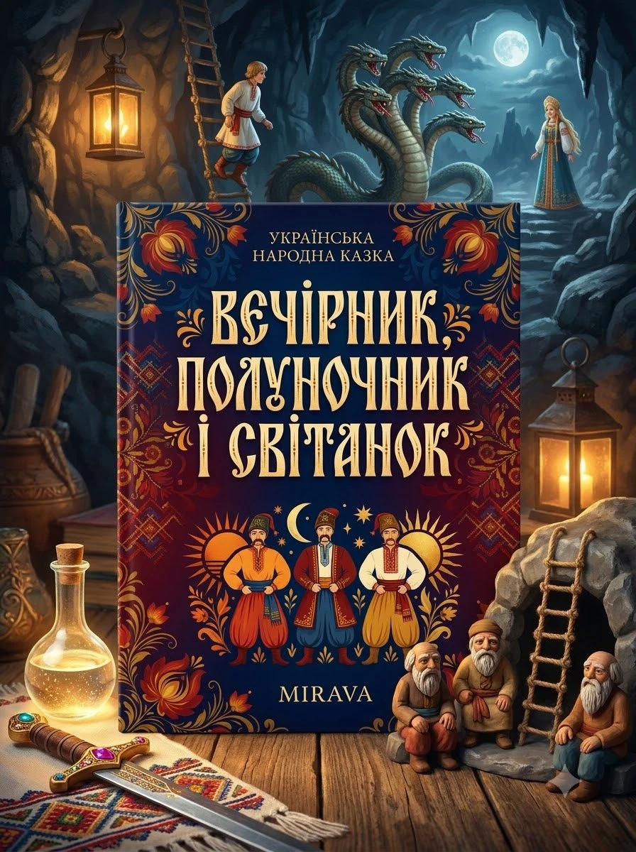 Вечірник, Полуночник і Світанок — українська народна казка — Народна творчість, обкладинка