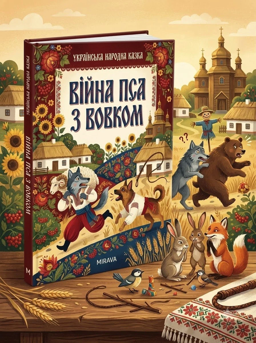 Війна пса з вовком — українська народна казка — Народна творчість, обкладинка