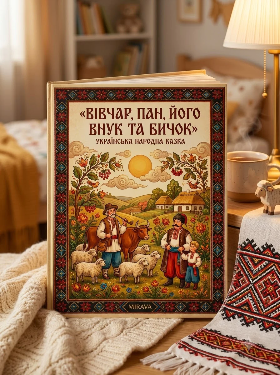 Вівчар, пан, його внук та бичок — українська народна казка — Народна творчість, обкладинка