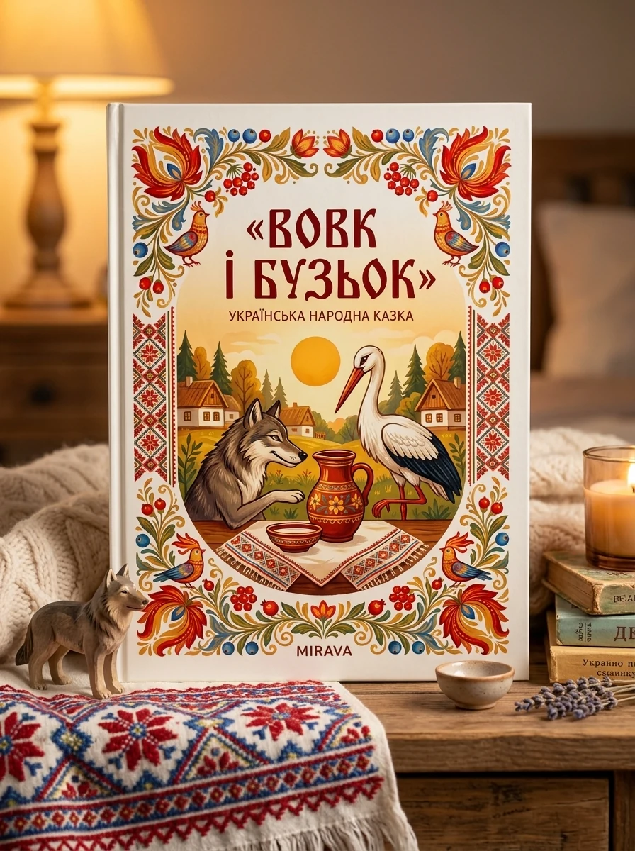 Вовк і бузьок — українська народна казка — Народна творчість, обкладинка