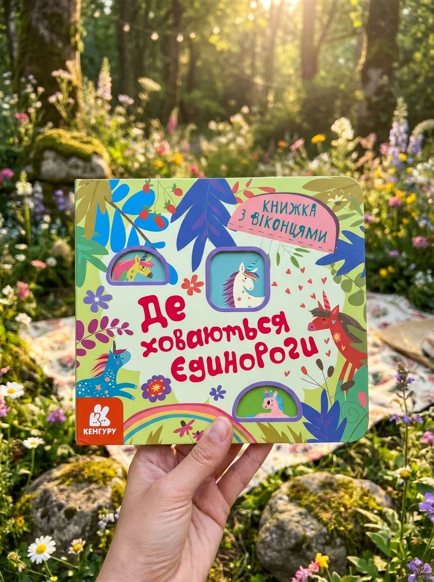 Книжка з віконцями. Де ховаються єдинороги — Книги-іграшки