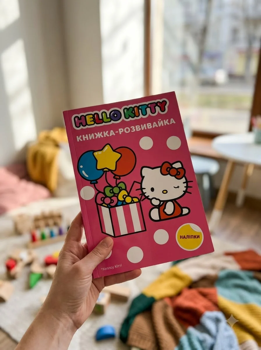 Хеллоу Кітті. Книжка-розвивайка з наліпками — Дитяча література